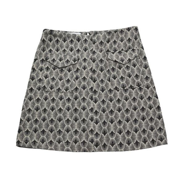 Sans Souci Skirt Womens M Black Flat Front Pockets Back Zip Above Knee A Line - Picture 1 of 16